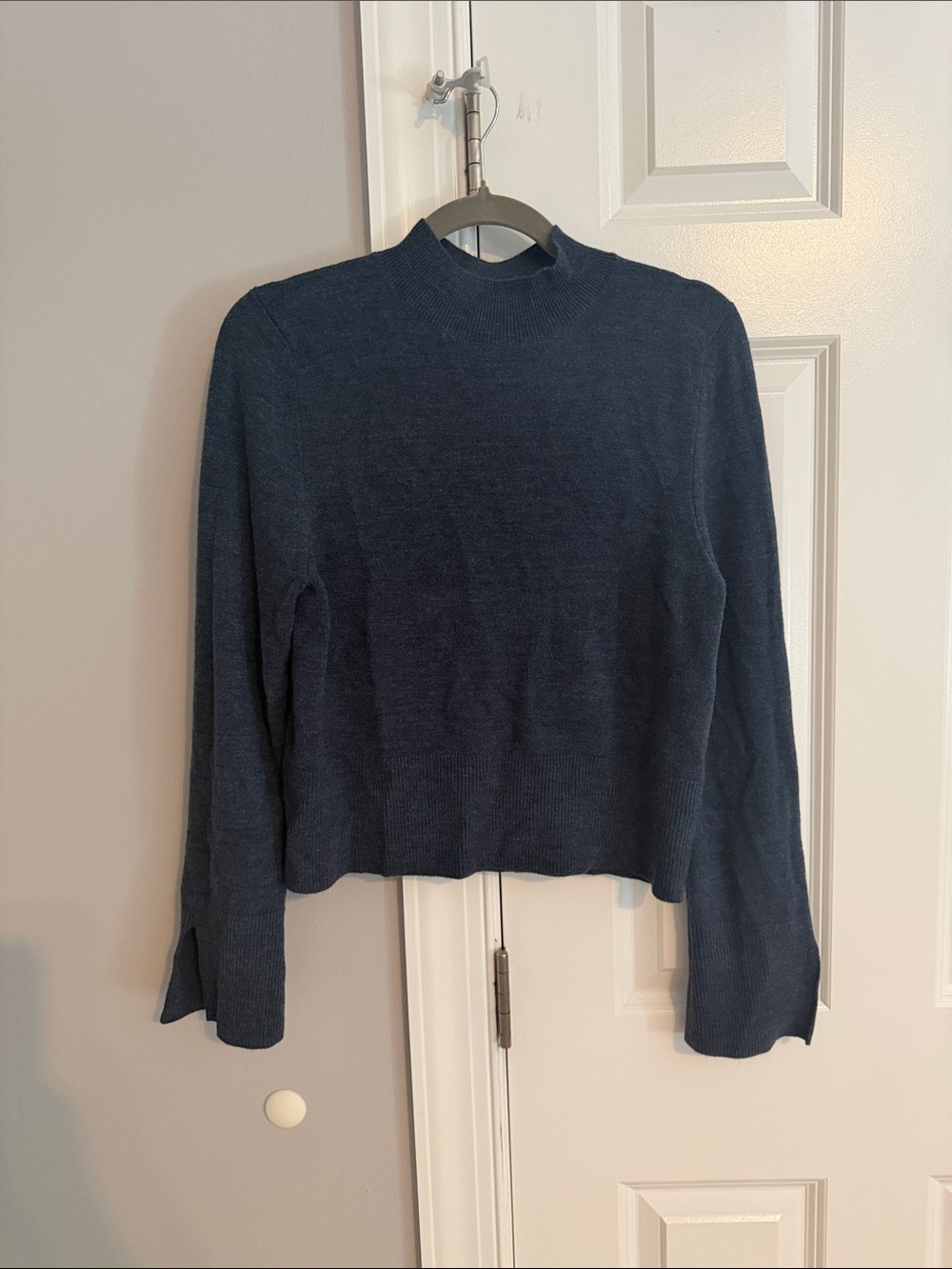 French Connection Navy Blue Lightweight Mock-Neck Sweater